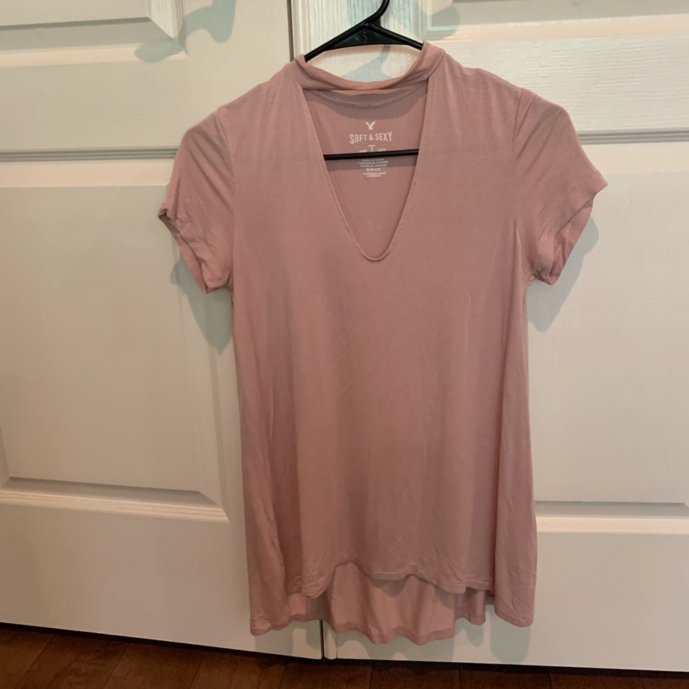 American Eagle “Soft & Sexy” Cut Out Choker Shirt